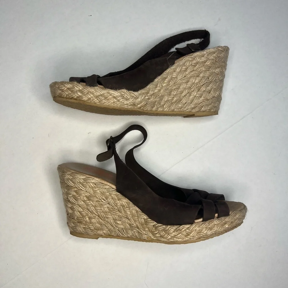 KORS Michael Kors Jute Wrapped Espadrille Wedge Slingback Sandals